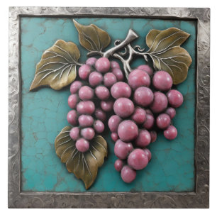 Azulejo Uvas esculpidas en arte de metal
