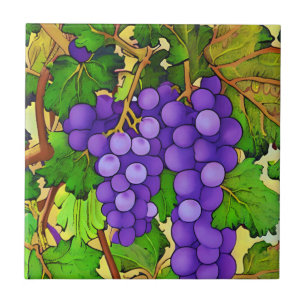 Azulejo Uvas moradas en una uva