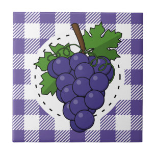 Azulejo Uvas sobre la pasta de violeta blanca