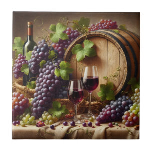 Azulejo Uvas y vida residual del vino