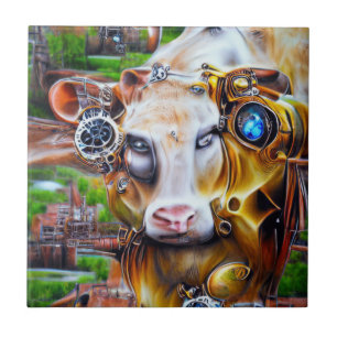Azulejo Vaca cibernética de vapor