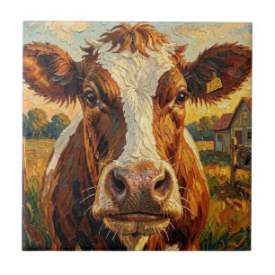 Azulejo Vaca Cute Impasto en Granja  