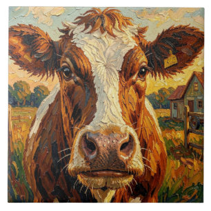 Azulejo Vaca Cute Impasto en Granja