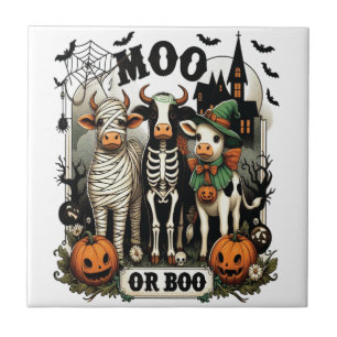 Azulejo Vaca de Halloween Moo o Boo