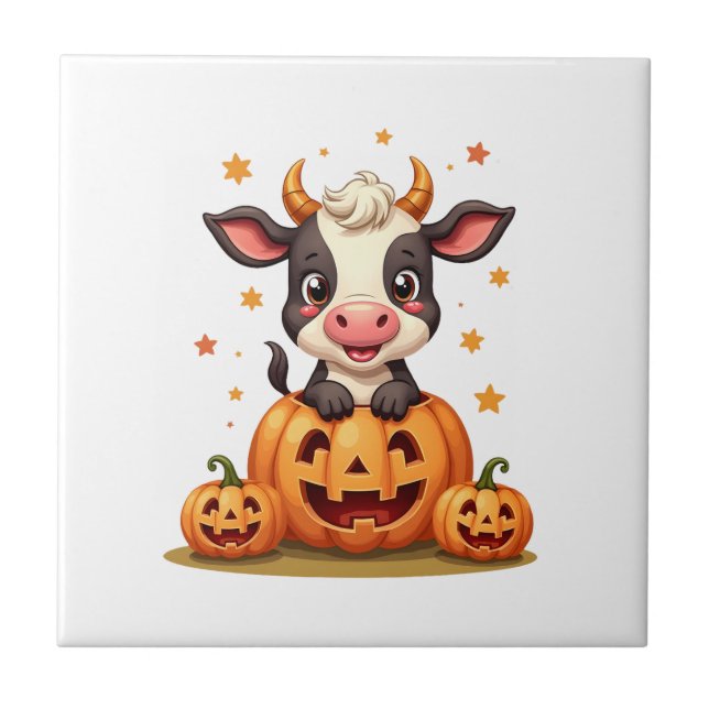 Azulejo Vaca del Parche de Calabaza (Frente)