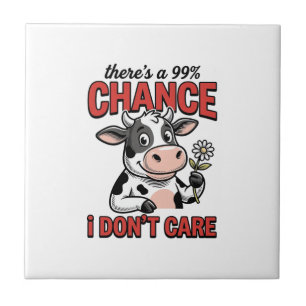 Azulejo Vaca Divertida Chance No Me Importa Vintage