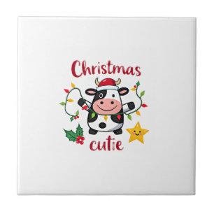 Azulejo Vaca Navidad Camiseta de Navidad de Vaquita (6)