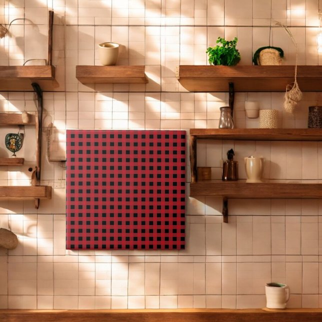 Azulejo Vacaciones de Red Buffalo Plaid (Subido por el creador)