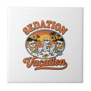 Azulejo Vacaciones de Sedación Diseño de Camiseta de Humor