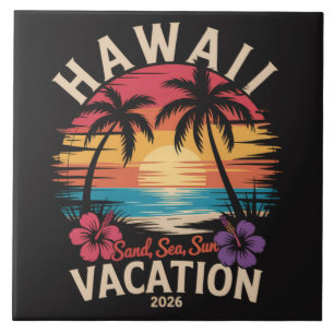 Azulejo Vacaciones de verano en la playa de Hawái 2026