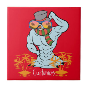 Azulejo Vacaciones Tropicales Musculares De Snowman Thunde