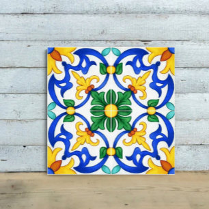 Azulejo Valencia Garden Spanish Blue Green Mediterranean