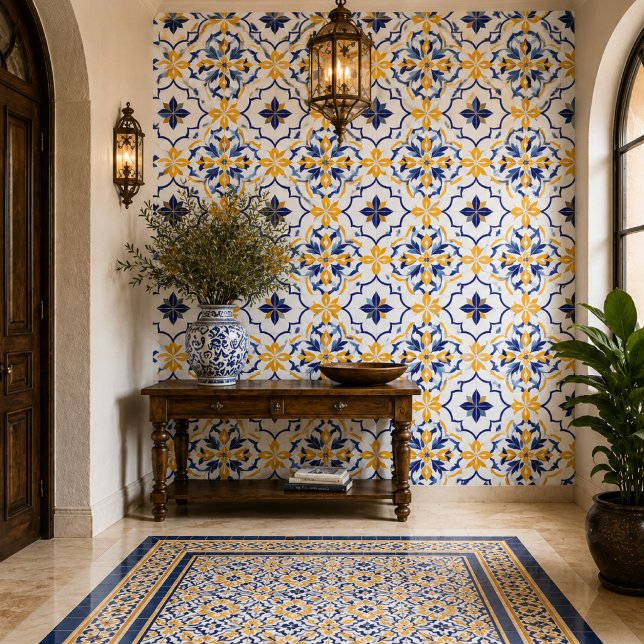 Azulejo Valencia Solstice Sapphire Marigold Floral Luxury  (Subido por el creador)