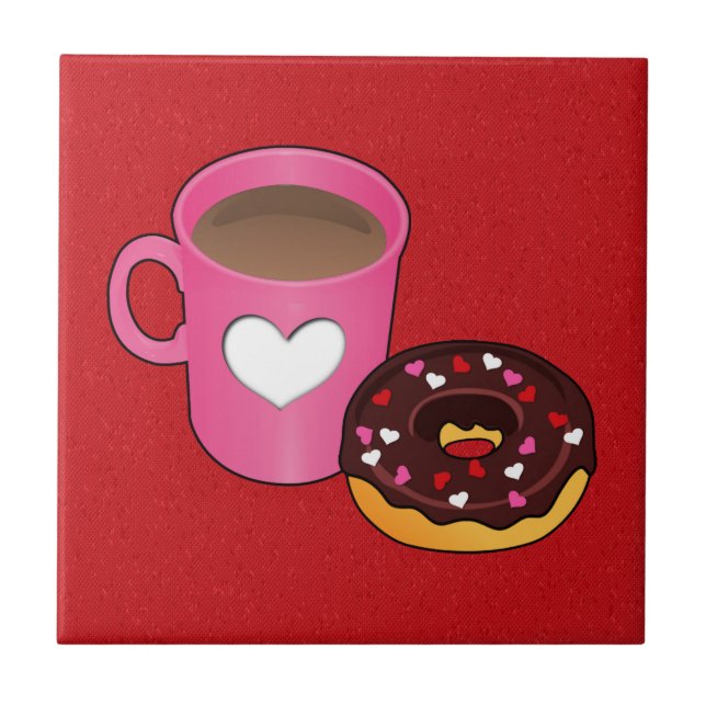 Azulejo Valentine Coffee y Donut (Frente)