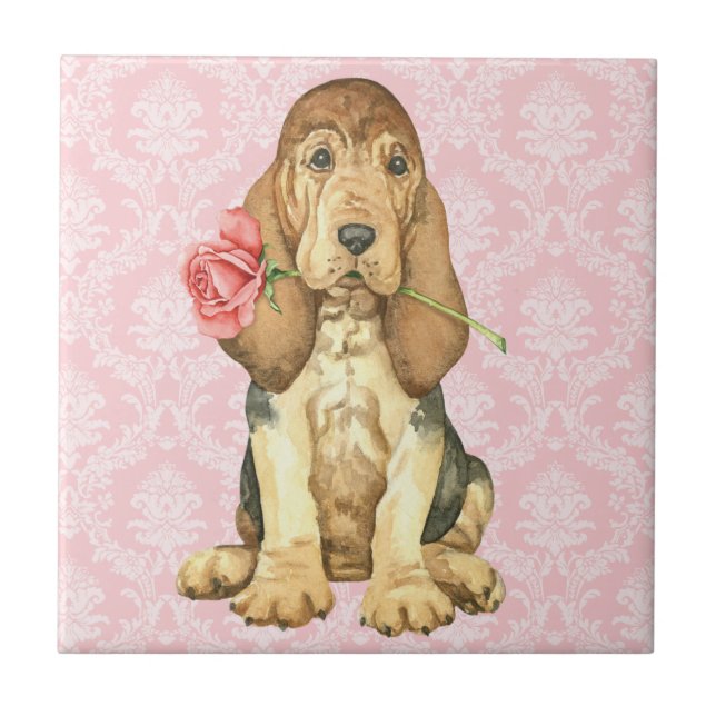 Azulejo Valentine Rosa Bloodhound (Frente)