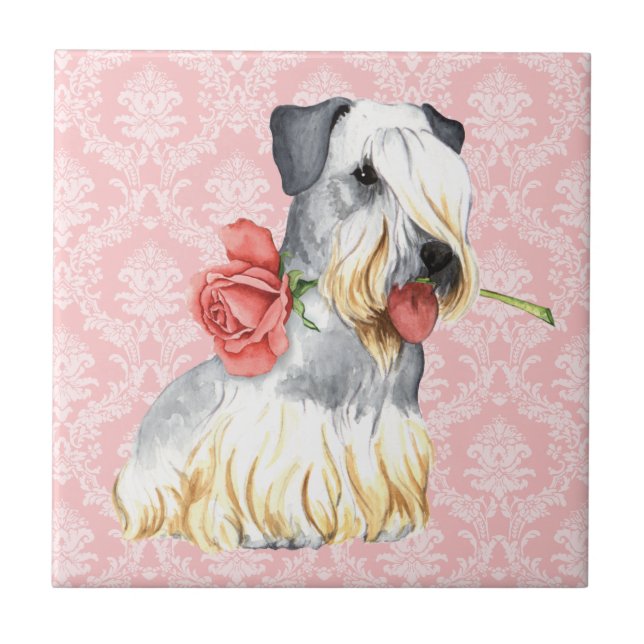 Azulejo Valentine Rosa Cesky Terrier (Frente)