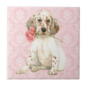 Azulejo Valentine Rosa English Setter