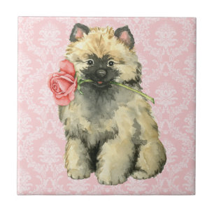 Azulejo Valentine Rosa Keeshond
