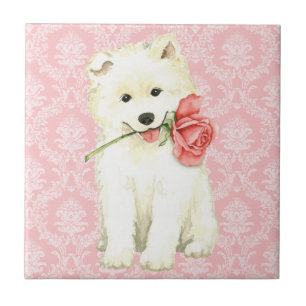 Azulejo Valentine Rosa Samoyed