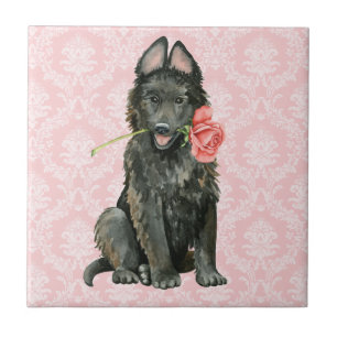 Azulejo Valentine Rosa Sheepdog belga