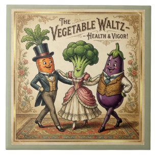 Azulejo Vals de Verduras Bailando Verduras Vintage Victori