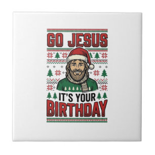 Azulejo Vamos Jesús Cumpleaños Navidad Camiseta Vintage