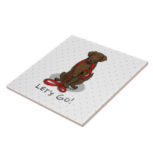 Azulejo ¡Vamos! Perro Retriever de Pelaje Plano (hígado)