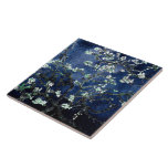 Azulejo Van Gogh Almond Blossoms Midnight Blue<br><div class="desc">Artista: Vincent Van Gogh Título: Flores de almendra Color alterado por 2Sweet4wordsDiseños</div>