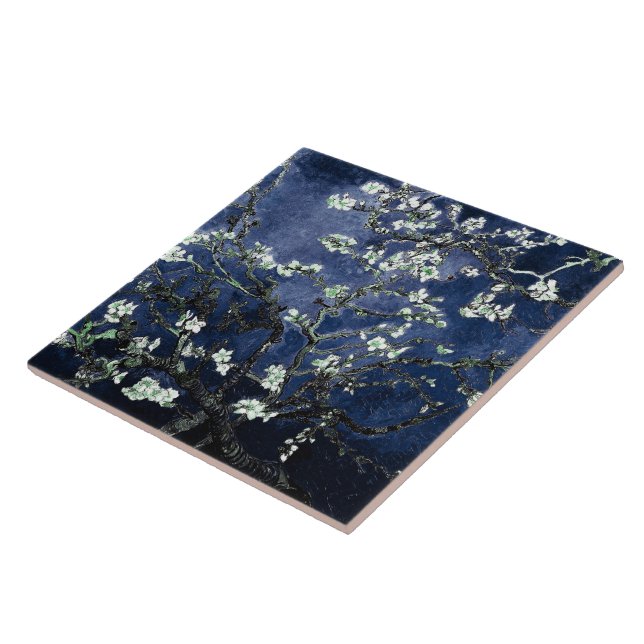Azulejo Van Gogh Almond Blossoms Midnight Blue (Lado)