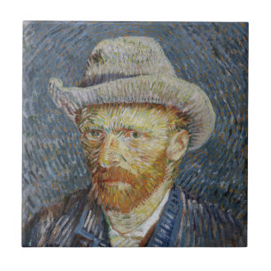 Azulejo Van Gogh Autoretrato Gray Felt Gorra Pintura