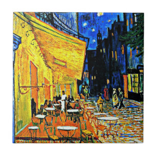 Azulejo Van Gogh - Cafetería con terraza por la noche