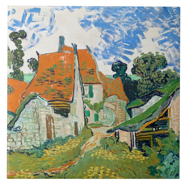 Azulejo Van Gogh - Calle de Auvers - sur-Oise Ceramic Til (Frente)