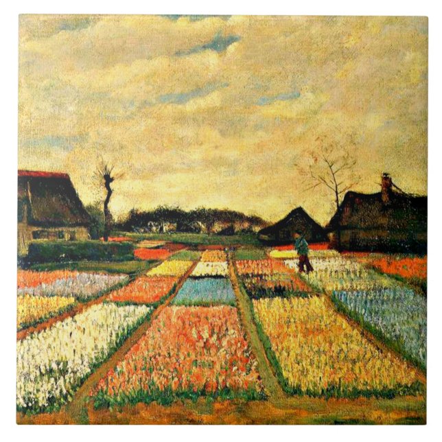 Azulejo Van Gogh - Camas de flores en Holanda (Frente)