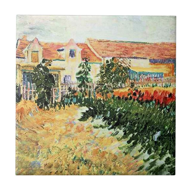 Azulejo Van Gogh - Casa con Girasoles (Frente)