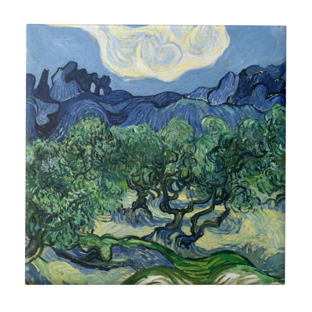 Azulejo Van Gogh El Paintaje Paisajista De Los Olivos (Frente)