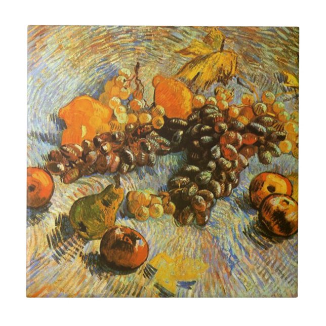 Azulejo Van Gogh Famoso Pintar fruta Tile Cerámico (Frente)
