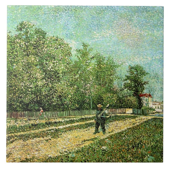 Azulejo Van Gogh - Hombre con Spade... (Frente)