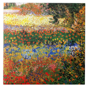 Azulejo Van Gogh - Jardín de flores, pintura de arte fino,