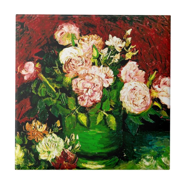 Azulejo Van Gogh Peonies y Rosas (Frente)