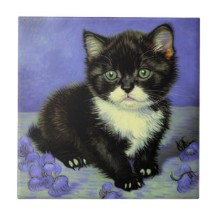 Azulejo Van Gogh Tuxedo Kitten