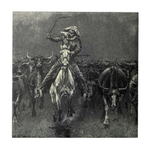 Azulejo Vaqueiros Antiguos, Una Estampida por Frederic Rem