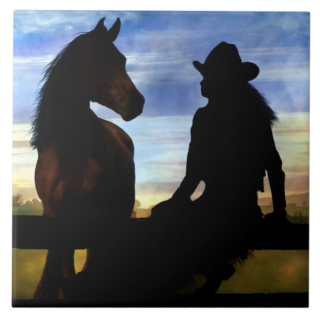 Azulejo Vaquera y país de caballo occidental (Frente)