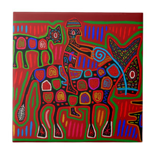 Azulejo Vaquero Indio Kuna de Rodeo