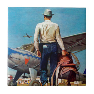 Azulejo Vaquero volador por Mead Schaeffer