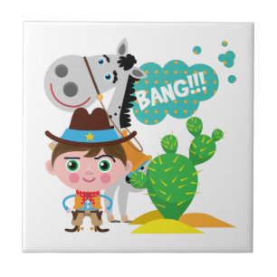 Azulejo Vaquero y caballo