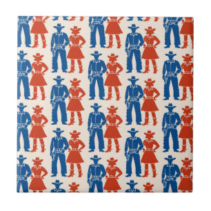 Azulejo Vaquero y Vaquera Americana