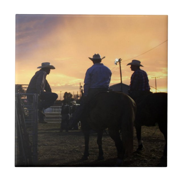 Azulejo Vaqueros De Rodeo Esperando A Viajar (Frente)