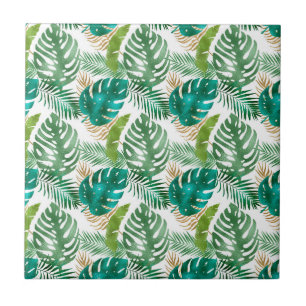 Azulejo Variedad de hojas verdes Colores metálicos Vibraci