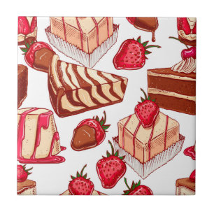 Azulejo Variedad de postres Tile de cerámica