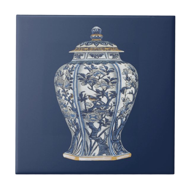 Azulejo Vasa de porcelana azul y blanca de Vision Studio (Frente)